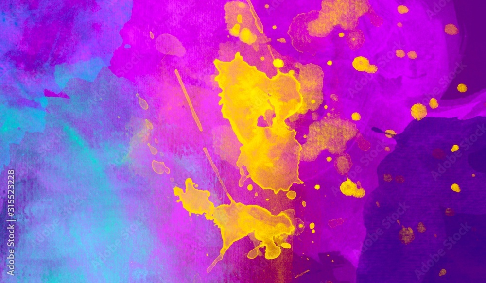 Vibrant colorful abstract watercolor hand painted background