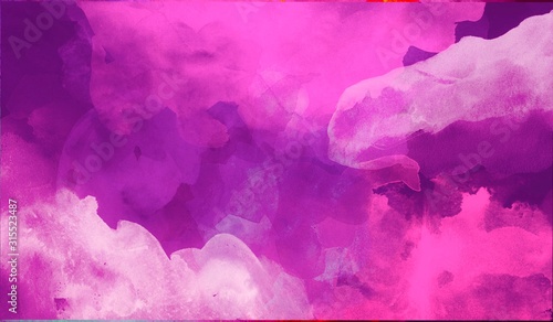 Trendy purple abstract watercolor hand painted background