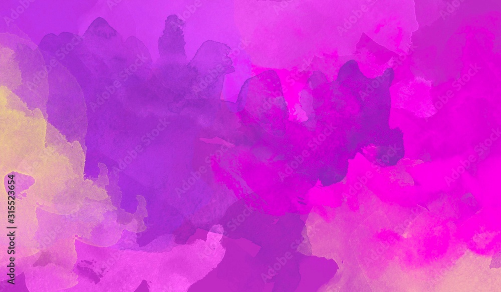 Purple abstract watercolor hand painted background