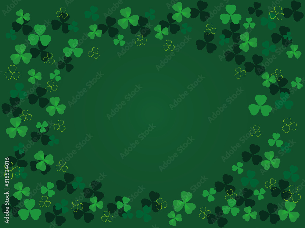 Background illustration studded with shamrock.