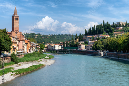 Scenic river waterfront in Verona, Italy  © skostep