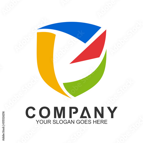 Free Download Colorful Shield Letter G Logo, Protection And Care Logo, Guardian Symbol - GFXLoad