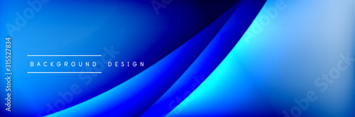 Tableau sur toile Flowing waves with 3d shadow effects and fluid gradients