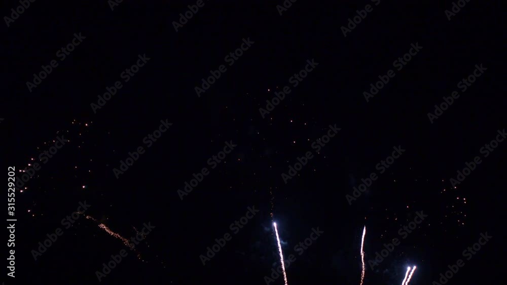 Beautiful abstract colourful Fireworks explode display on sky at night a symbol of celebration in New years anniversary for background