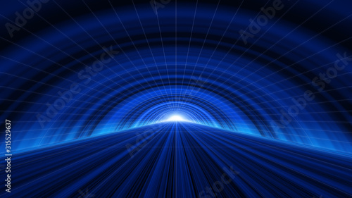 Fototapeta Naklejka Na Ścianę i Meble -  3D rendering technology information tunnel