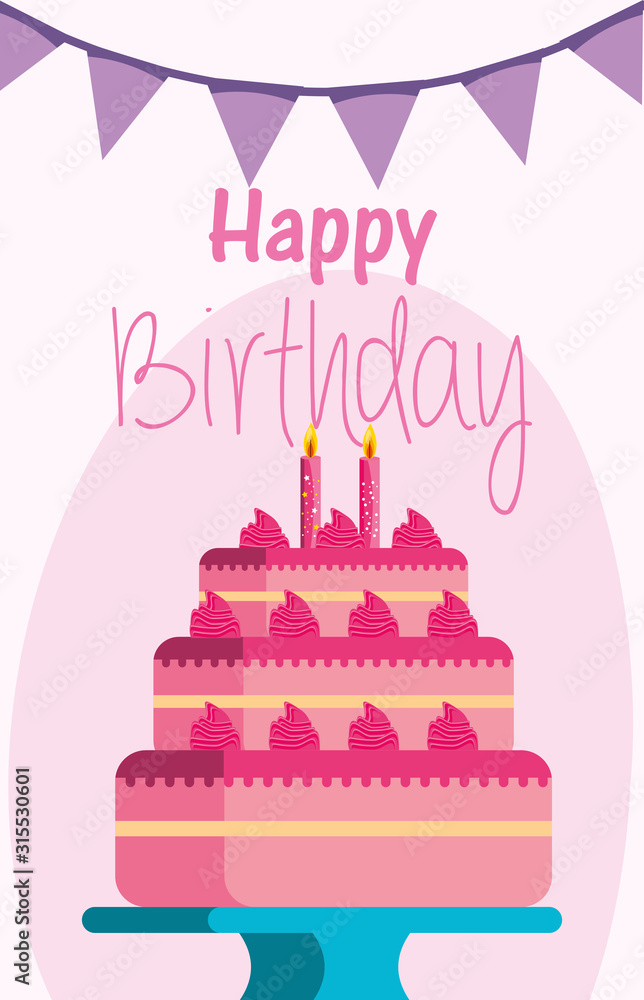 Happy birthday cake vector design Happy birthday cake vector design