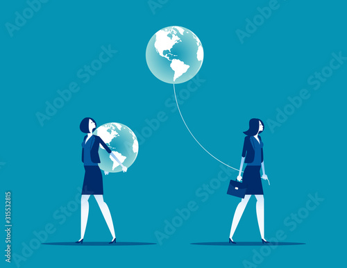 Different people have different direction. Concept business vector illustration, Global © zenzen