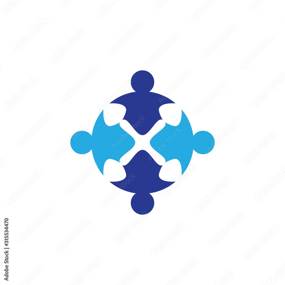 Obraz premium Teamwork logo vector icon