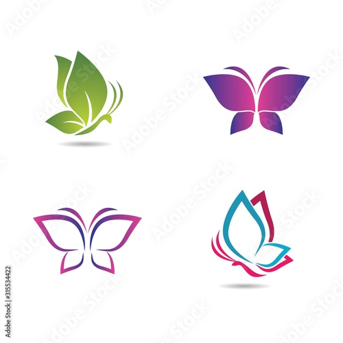 Canvas Print Butterfly logo vector icon