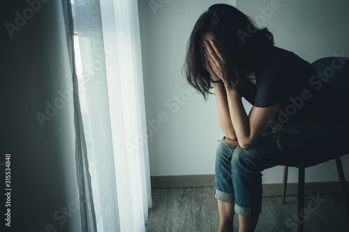 panic attacks alone young woman sad fear stressful depressed emotion.crying begging help.stop abusing domestic violence,person with health anxiety,people bad frustrated exhausted feeling down