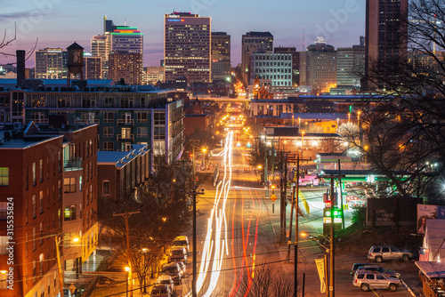 Downtown Richmond Virginia at sunset view from Libby Hill Park