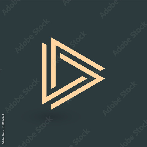 Geometric triangle unity abstract logo design. Technology business identity concept. Creative corporate template. Stock Vector illustration isolated