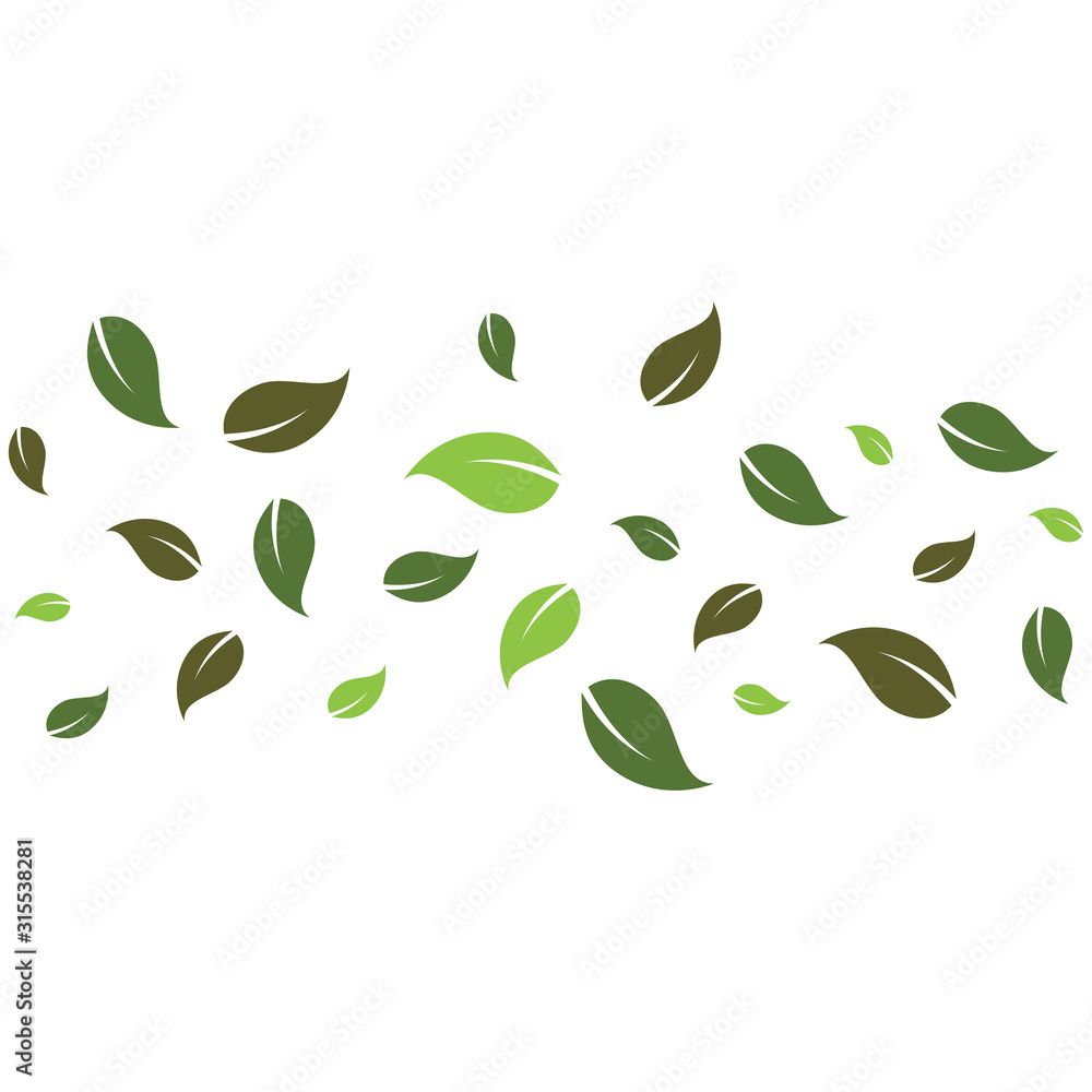 Naklejka premium flying leaves logo vector template.design for