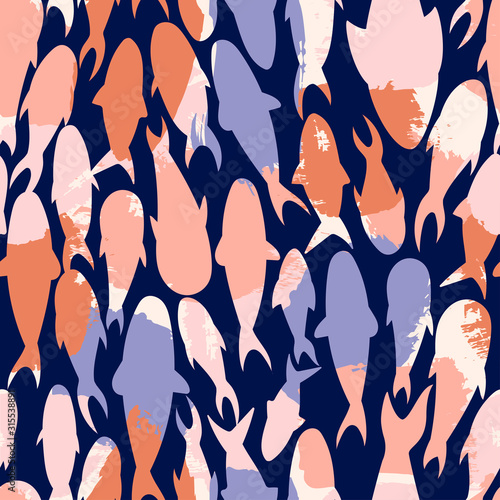pattern texture fish silhouettes