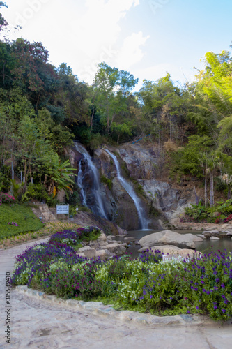 Mountain waterfall river stream view in Keng Tung, Shan State, Myanmar