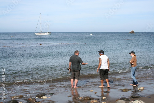 Beachgoers on Santa Cruz, Ventura, California