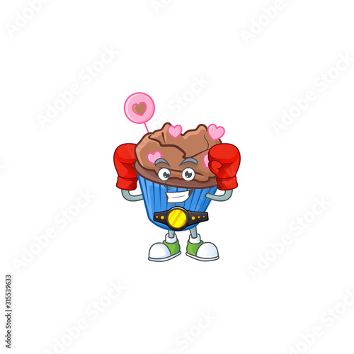 Happy Face Boxing chocolate love cupcake cartoon character design