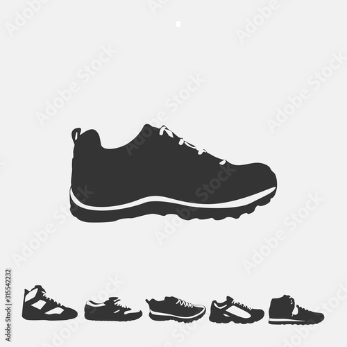 men sneaker shoe fashion wear vector icon