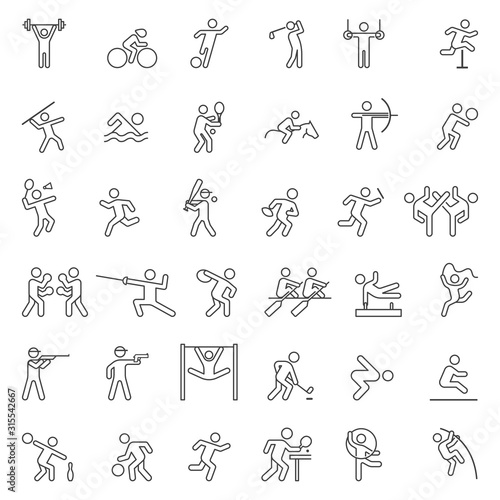 Set of sport line icons. Vector illustration.