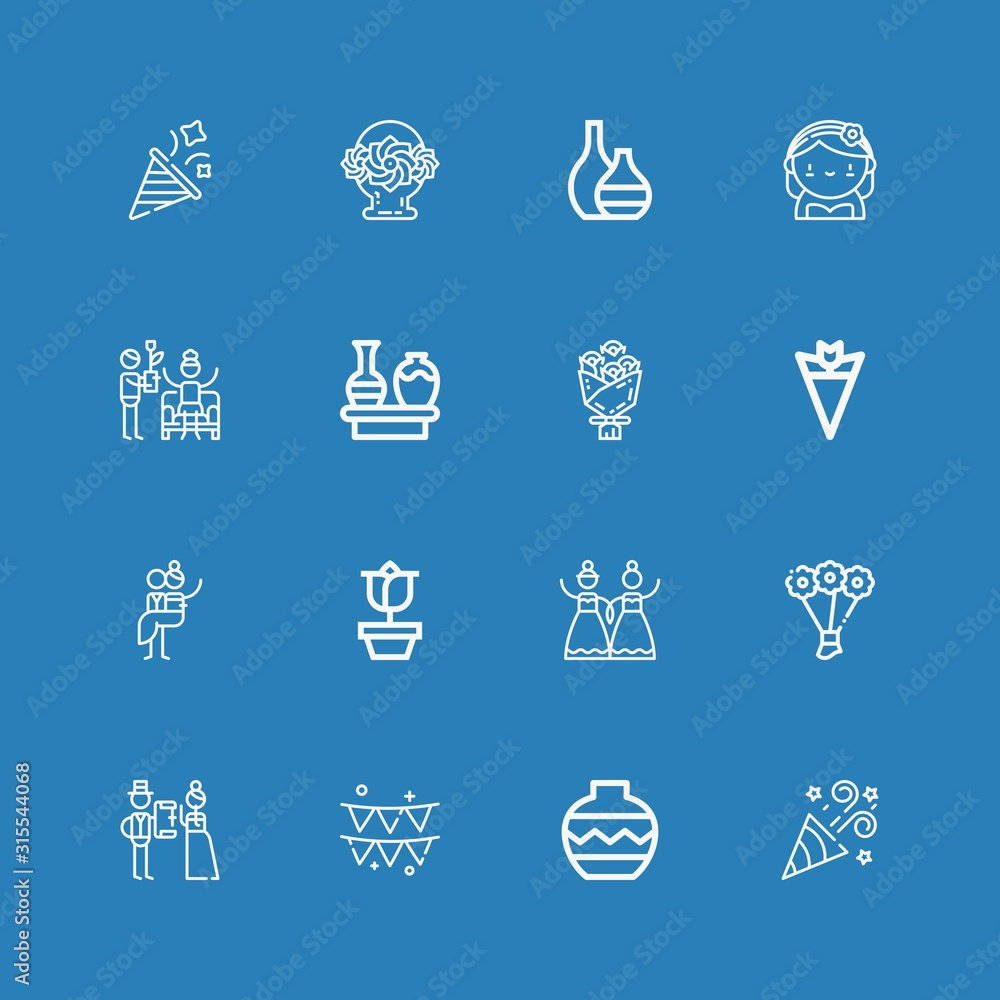 Editable 16 bouquet icons for web and mobile Editable 16 bouquet icons for web and mobile