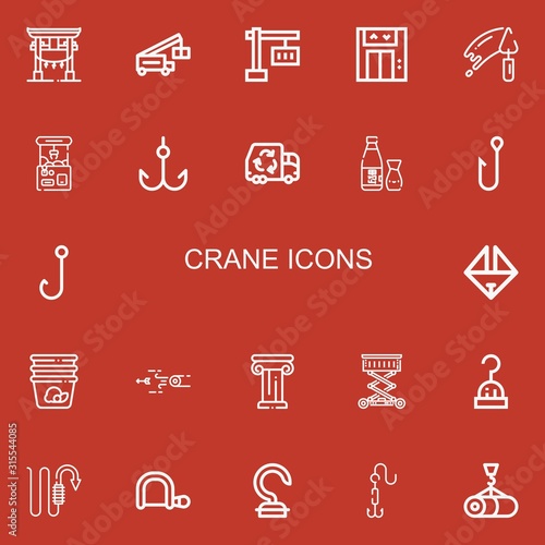 Editable 22 crane icons for web and mobile