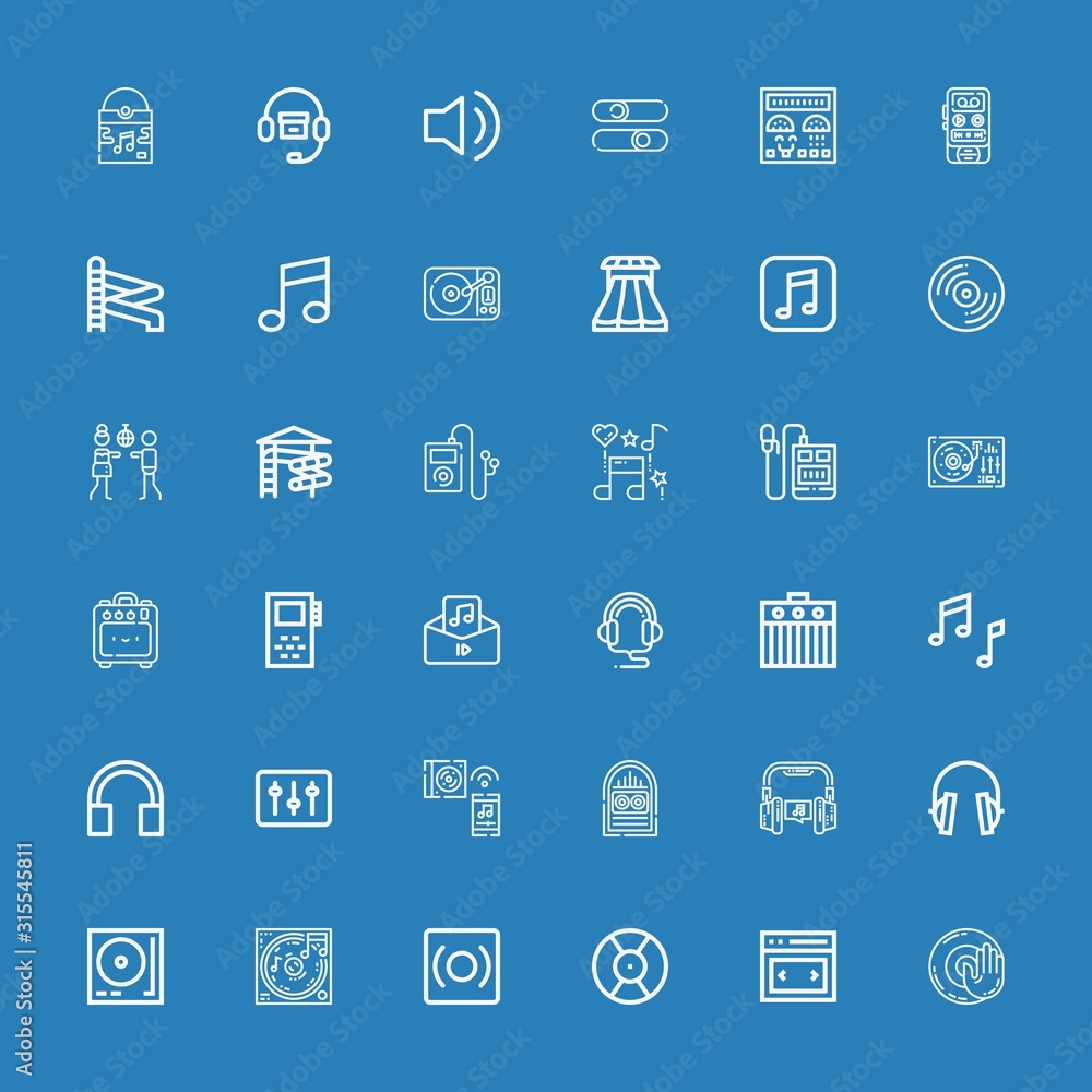 Editable 36 dj icons for web and mobile Editable 36 dj icons for web and mobile