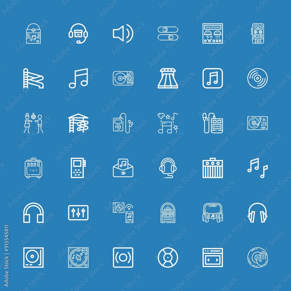 Editable 36 dj icons for web and mobile