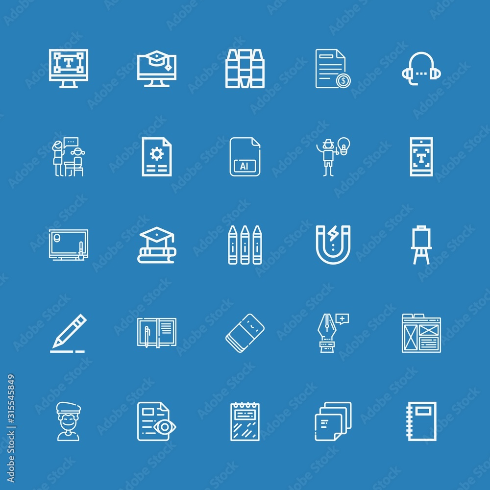 Editable 25 pencil icons for web and mobile