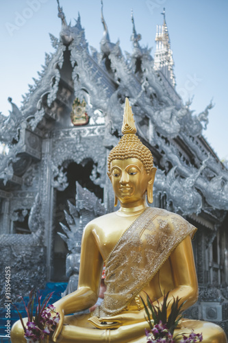 Thai temple The famous marble temple chiangmai Thailand Thai art