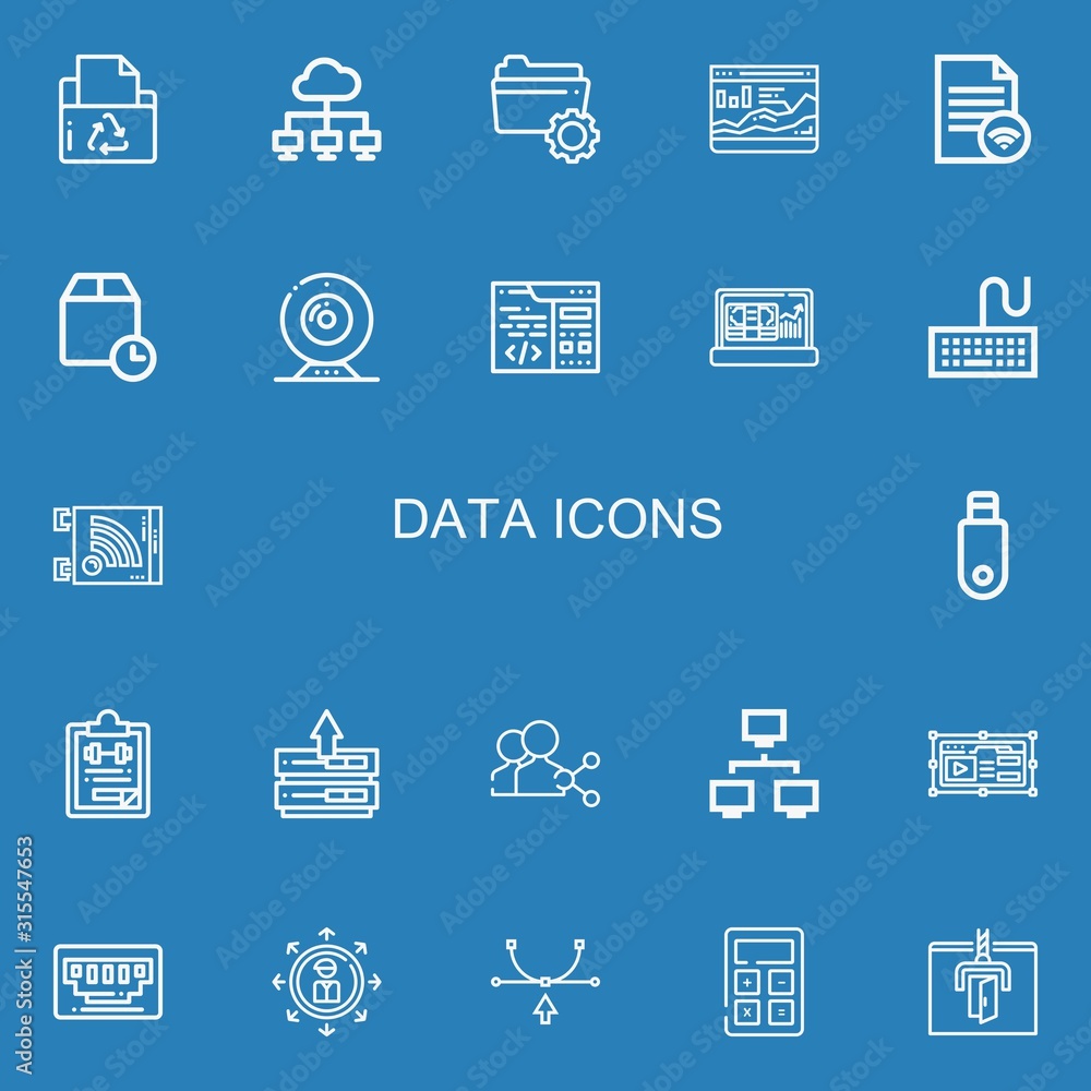 Editable 22 data icons for web and mobile Editable 22 data icons for web and mobile
