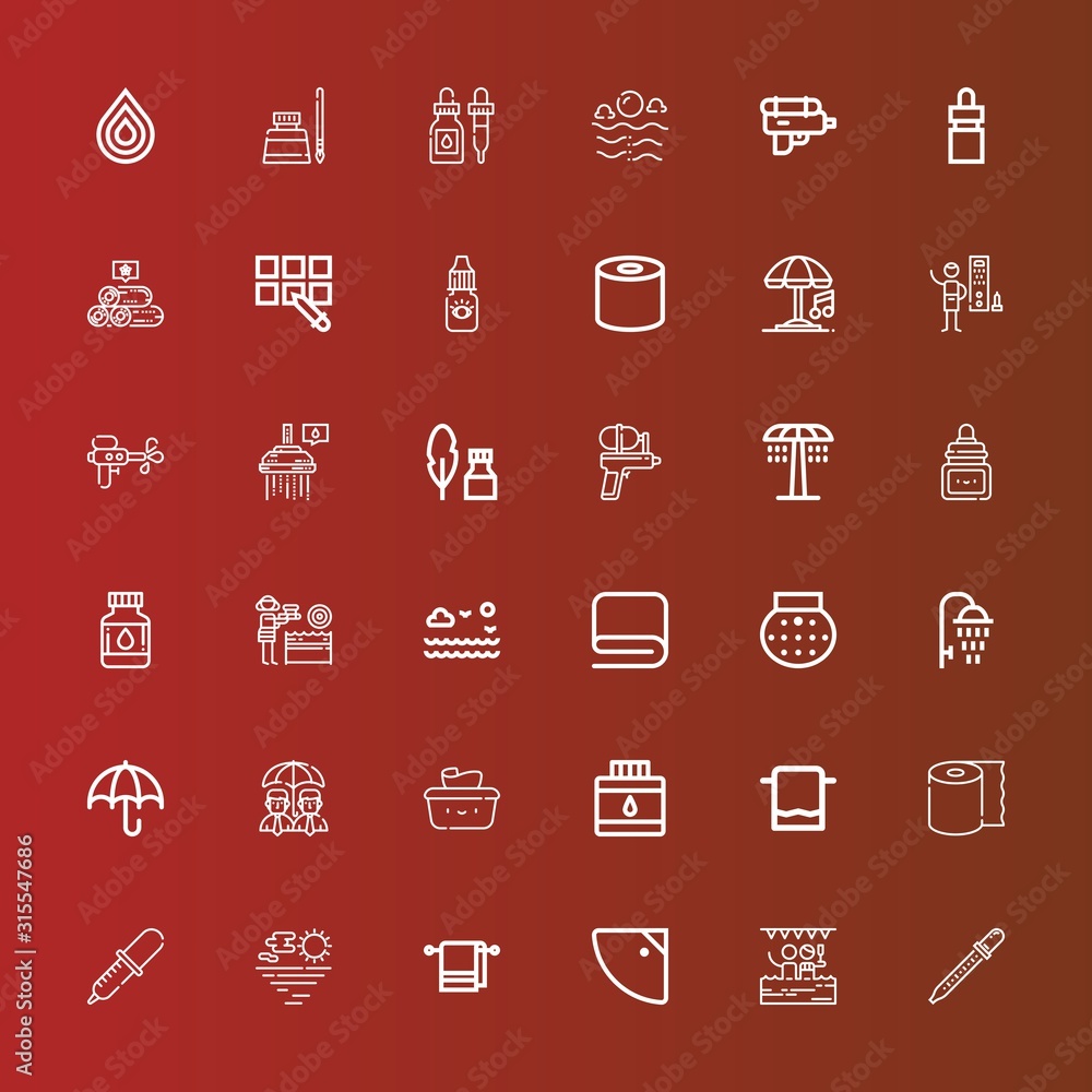 Editable 36 wet icons for web and mobile Editable 36 wet icons for web and mobile