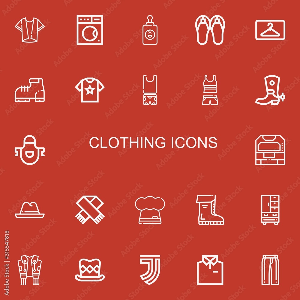 Editable 22 clothing icons for web and mobile Editable 22 clothing icons for web and mobile