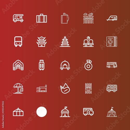 Editable 25 tourist icons for web and mobile