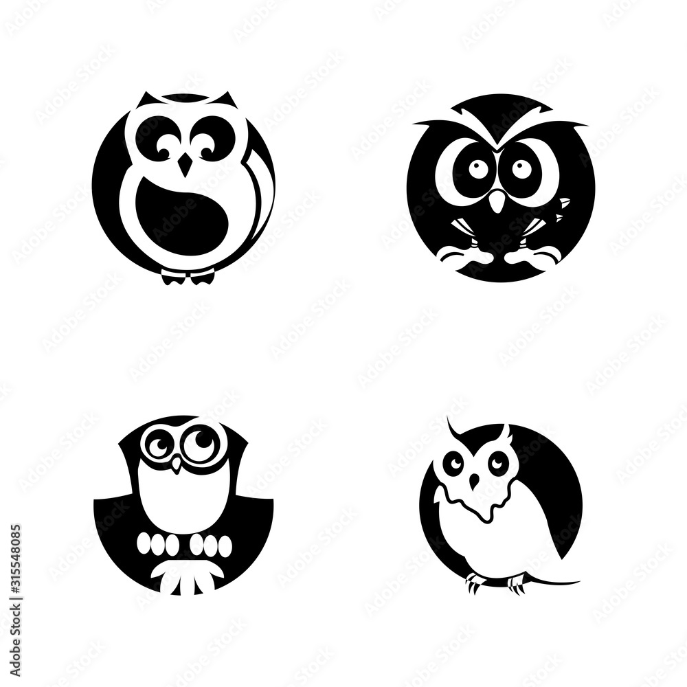 owl bird illustration logo template vector icon owl bird illustration logo template vector icon
