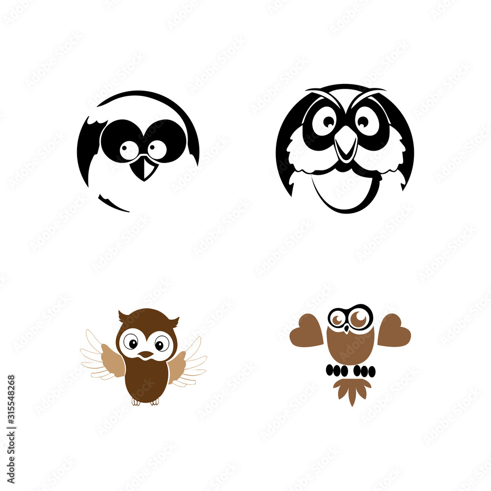 Fototapeta premium owl bird illustration logo template vector icon