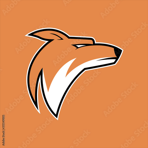 cool coyote mascot logo for gaming team. husky mascot logo