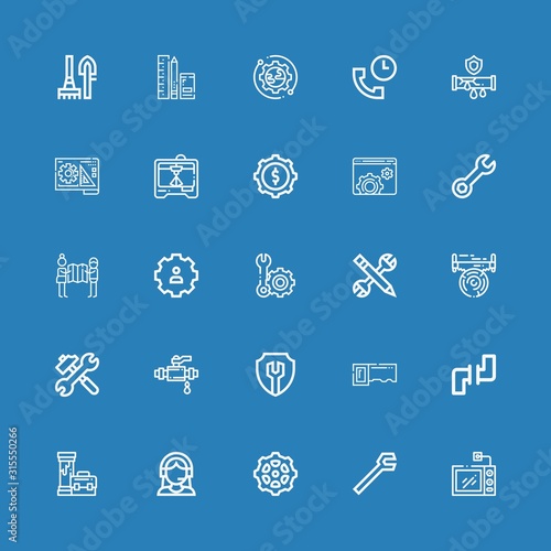 Editable 25 technical icons for web and mobile