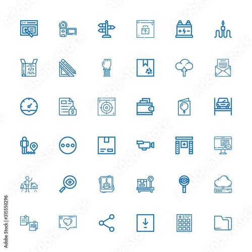 Editable 36 interface icons for web and mobile
