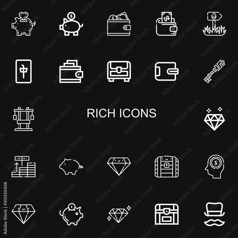 Editable 22 rich icons for web and mobile Editable 22 rich icons for web and mobile