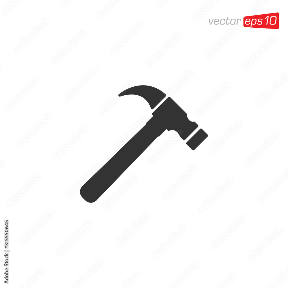 Hammer Icon Design Illustration Vector Hammer Icon Design Illustration Vector