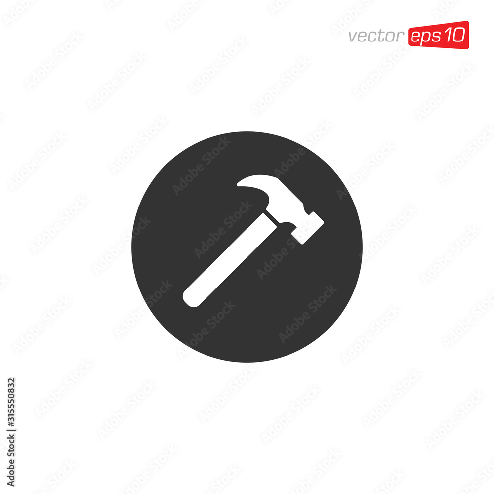 Hammer Icon Design Illustration Vector Hammer Icon Design Illustration Vector