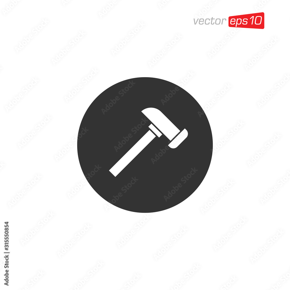 Hammer Icon Design Illustration Vector Hammer Icon Design Illustration Vector
