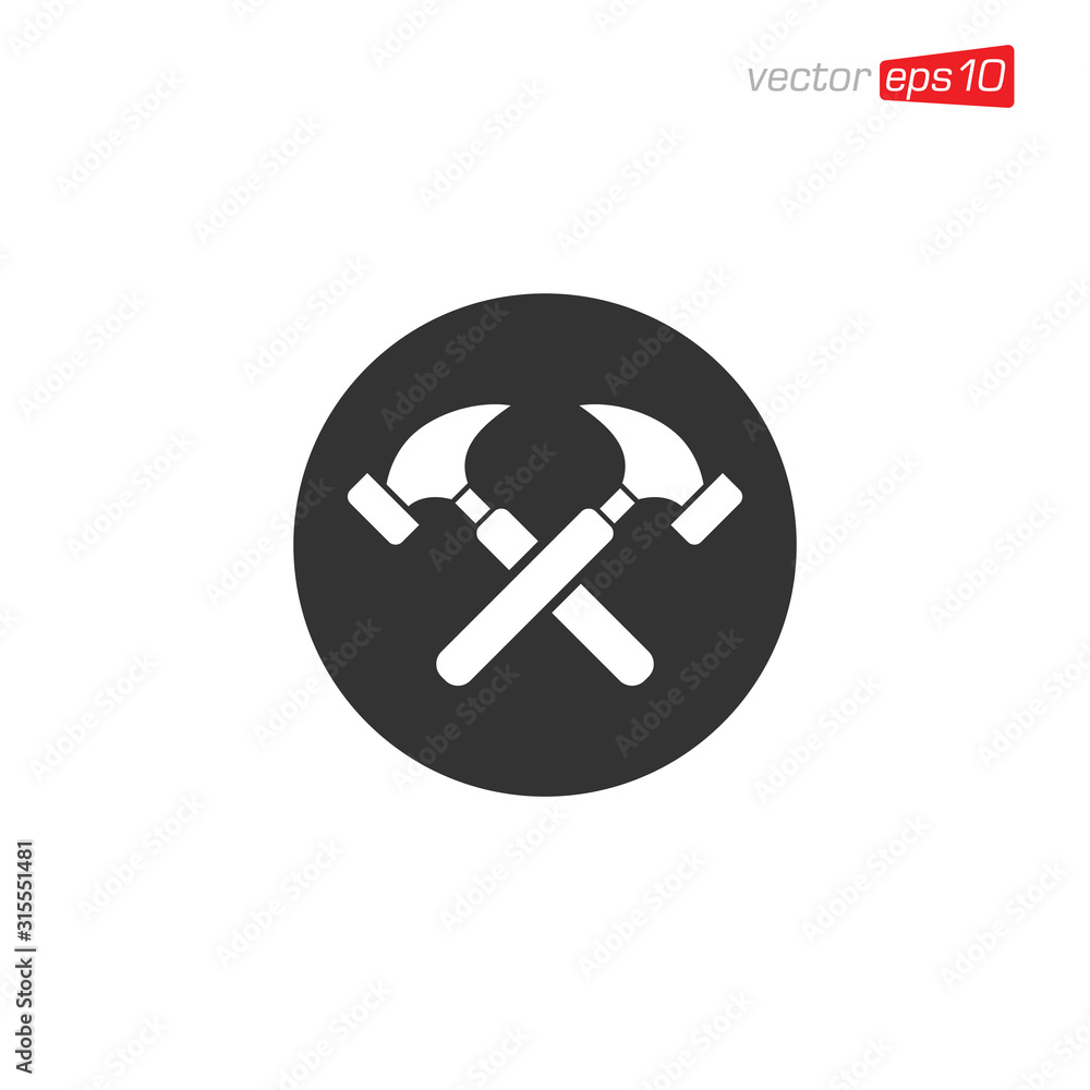 Hammer Icon Design Illustration Vector Hammer Icon Design Illustration Vector