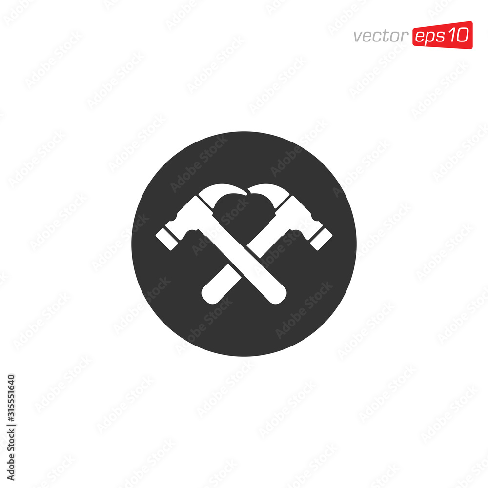 Hammer Icon Design Illustration Vector Hammer Icon Design Illustration Vector