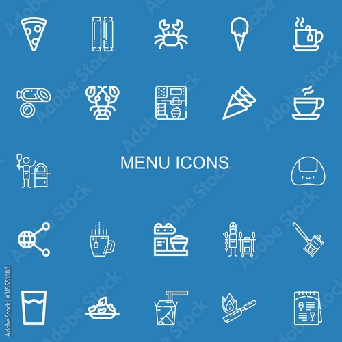 Editable 22 menu icons for web and mobile