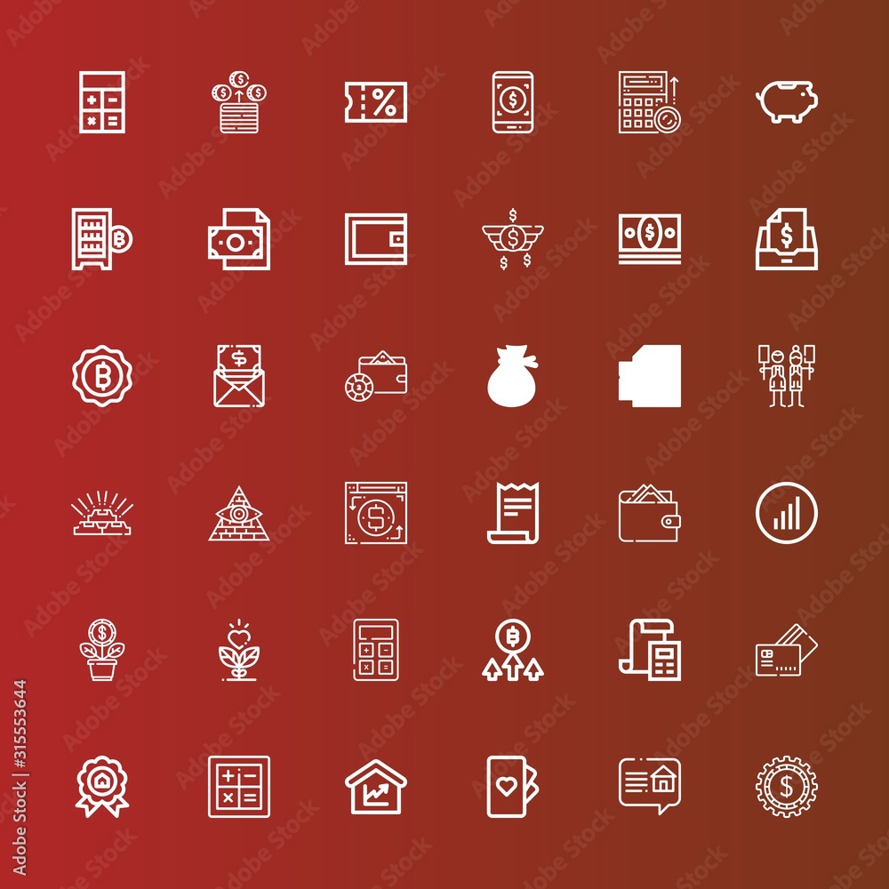 Editable 36 financial icons for web and mobile Editable 36 financial icons for web and mobile