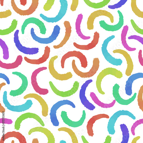 seamless colorful watercolor texture pattern background from curl shape