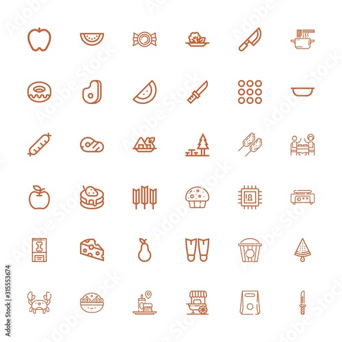 Editable 36 eat icons for web and mobile