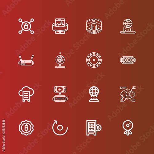 Editable 16 virtual icons for web and mobile