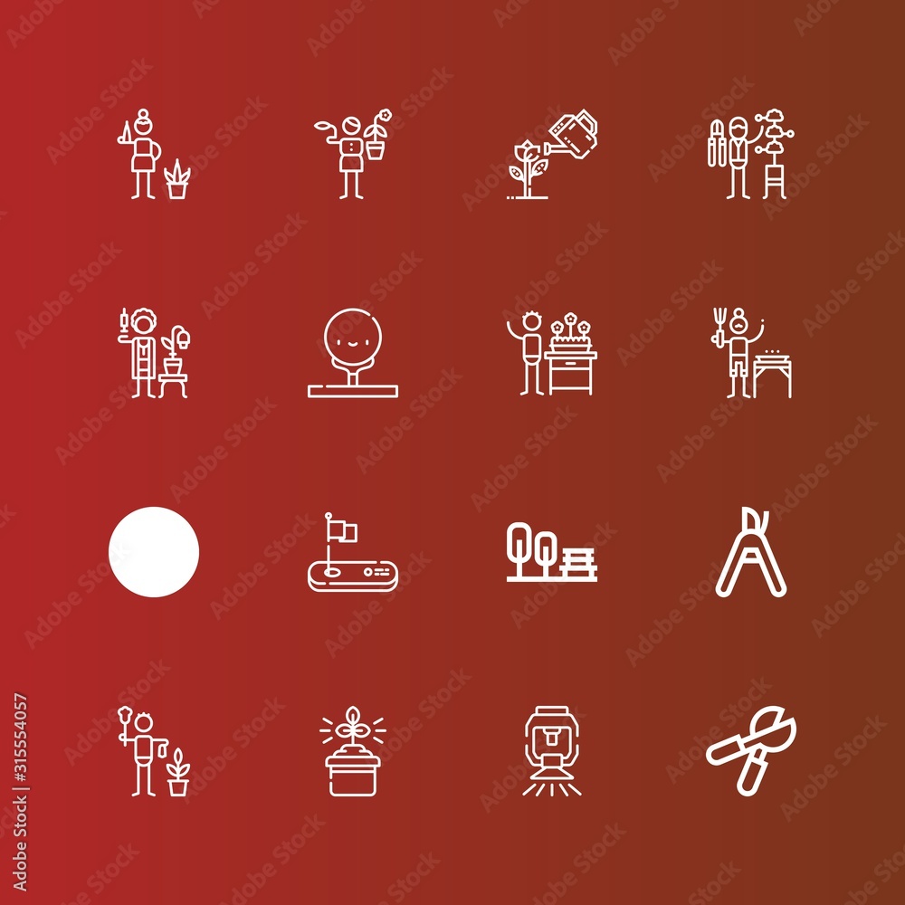 Fototapeta premium Editable 16 lawn icons for web and mobile